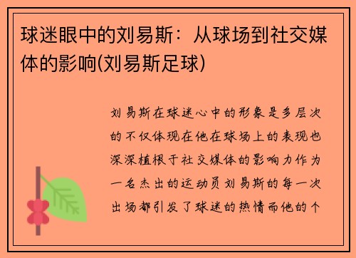 球迷眼中的刘易斯：从球场到社交媒体的影响(刘易斯足球)